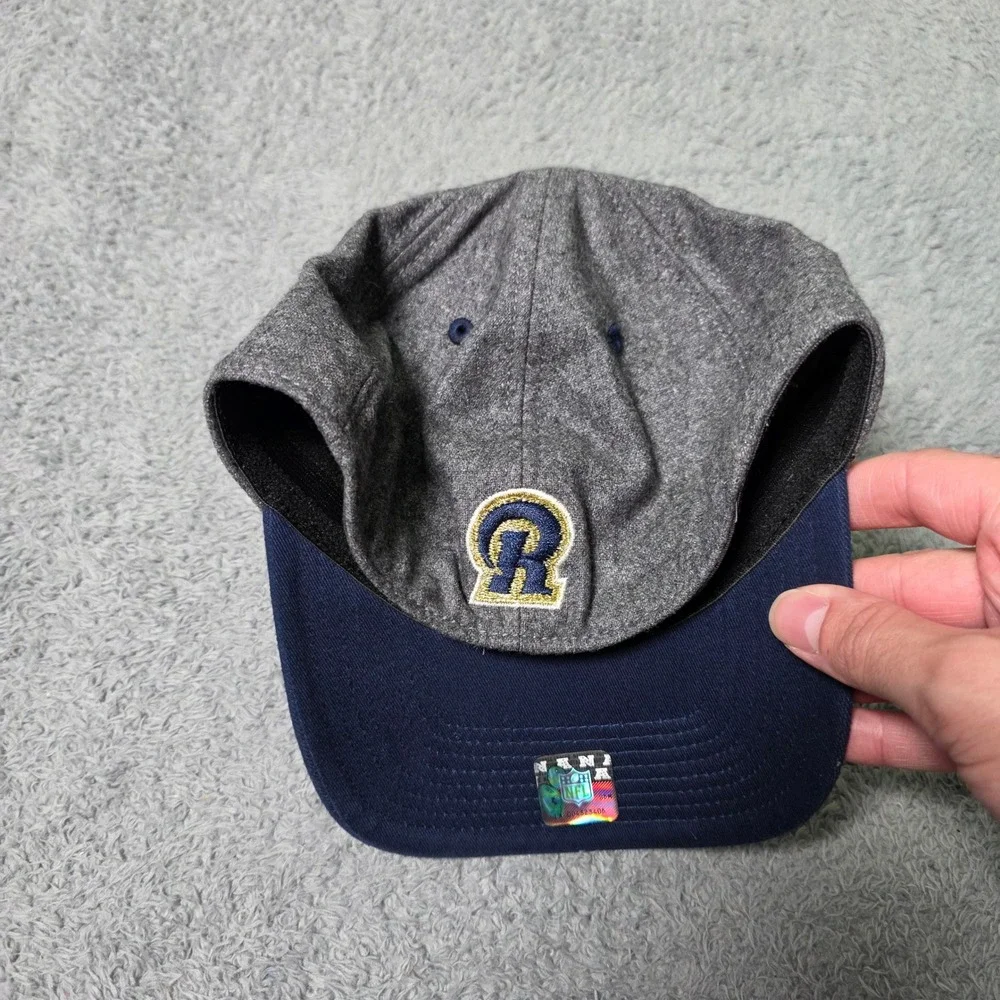 New Era Mens M/L 39THIRTY Los Angeles Rams Hat Grey Navy Wool Blend NFL Cap